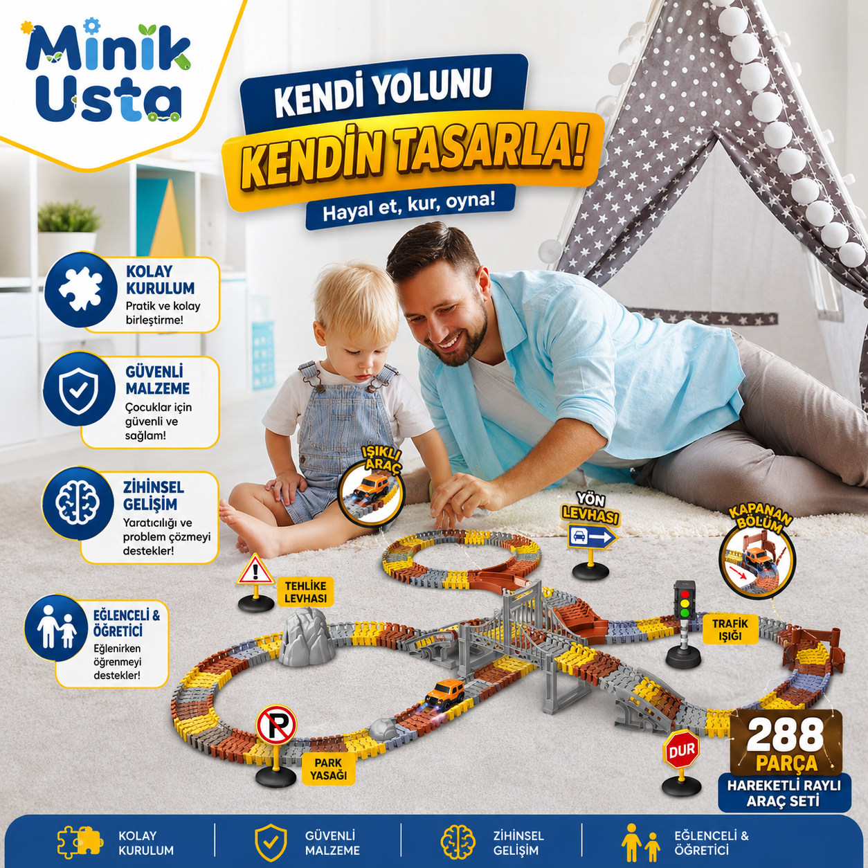 İnşaat Temalı Magic Tracks 288 Parça Full Set