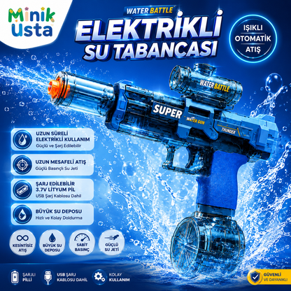 Şarjlı Işıklı Ateş Efektli Su Tabancası